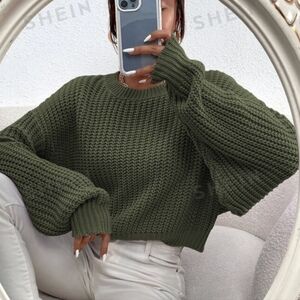 Oversized Sweater in Olive Green